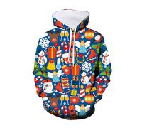 Sudadera con capucha de Navidad para niños de gran tamaño, suéter de Navidad para niños con bolsillos, sudadera de Navidad con divertido diseño navideño a la moda de invierno Chirstmas sudadera con