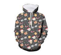 Sudadera con capucha de Navidad para niños de gran tamaño, suéter de Navidad para niños con bolsillos, sudadera de Navidad con divertido diseño navideño a la moda de invierno Chirstmas sudadera con