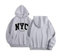 Sudadera con capucha de New York Y2K para mujer, moderna, holgada, con capucha, gráfico Workou Backwoods, suéteres casuales con letras, divertidos con capucha, para otoño, moda, liso, 2026, estético