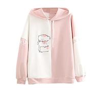 Sudadera con capucha de orejas de gato para mujer, manga larga, diseño de dibujos animados, linda ropa kawaii, para adolescentes, niñas, anime, cosplay, sudaderas básicas de moda, suéter cómodo y