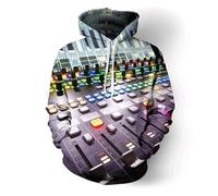 Sudadera con Capucha de otoño para Hombre, con Estampado 3D de Consola Musical, para Fiestas, con Personalidad, de Gran tamaño-XL