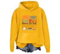Sudadera con capucha de pavo con frijoles y rollos Let Me See That Casserole, amarillo, M