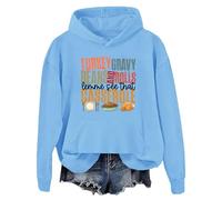Sudadera con capucha de pavo con frijoles y rollos Let Me See That Casserole, Azul (carolina blue), S
