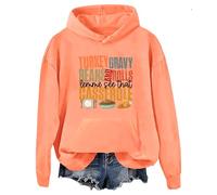 Sudadera con capucha de pavo con frijoles y rollos Let Me See That Casserole, naranja, L