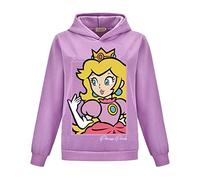 Sudadera con capucha de película Super Bros para niña, diseño de princesa, melocotón, sudadera con capucha para niños de 3 a 13 años, morado, 12-13 años