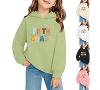 Sudadera con capucha de quinto grado para niños y niñas, primer día de escuela, sudadera de manga larga con capucha para el regreso a clases, sudadera deportiva holgada, ropa preparada, divertida