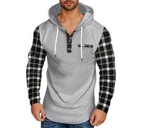 Sudadera con capucha de retazos para hombre, media cremallera, sudadera con capucha para hombre, sudadera de manga larga con cordón, sudadera táctica suave y cómoda, sudadera con capucha de forro