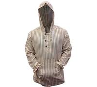 Sudadera con capucha de Shopoholic Fashion, diseño hippie a rayas, tejido muy ligero Marfil blanco X-Large
