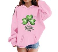 Sudadera con capucha de trébol irlandés de la suerte para niñas, para el día de San Patricio, suéter de manga larga con capucha con temática verde, disfraz irlandés y duende para celebraciones de