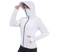 Sudadera con capucha de verano para mujer, ligera, informal, de seda de hielo, cómoda, básica, de un solo color, para el día a día y las vacaciones, suéter sin vientre, gris, M