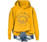 Sudadera con capucha del Golfo de México, camisa del Golfo de México, sudadera del Golfo de México desde 1672, sudadera retro vintage de playa, amarillo, XL