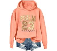 Sudadera con capucha del Salmo 23 El Señor es mi pastor, versículo de la Biblia, camisa cristiana de Acción de Gracias, Hami naranja, M