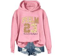 Sudadera con capucha del Salmo 23 El Señor es mi pastor, versículo de la Biblia, camisa cristiana de Acción de Gracias, rosa, M