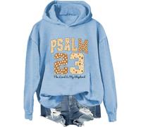 Sudadera con capucha del Salmo 23 El Señor es mi pastor, versículo de la Biblia, camisa cristiana de Acción de Gracias, azul celeste, XL