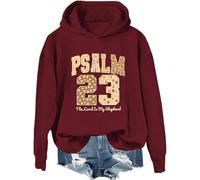 Sudadera con capucha del Salmo 23 El Señor es mi pastor, versículo de la Biblia, camisa cristiana de Acción de Gracias, Burdeos, XL