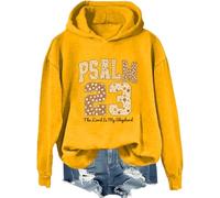 Sudadera con capucha del Salmo 23 El Señor es mi pastor, versículo de la Biblia, camisa cristiana de Acción de Gracias, amarillo, XXL