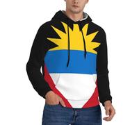Sudadera con Capucha Deportiva con Antigua Y Barbuda Bandera para Hombre - Tejido De Rendimiento Transpirable, Corte Holgado para Movimiento, Ideal para Deporte Y Casual