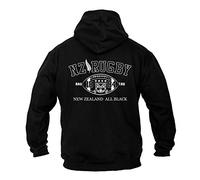 Sudadera con capucha Dirty Ray Rugby New Zealand All Black B2, Model: B2, negro, extra-large