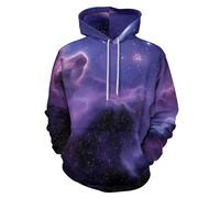 Sudadera con Capucha, Diseño de Nebulosa Galaxia, Sudadera con Capucha 3D Unisex con Estampado Ciencia Ficción del Futuro Manga Larga con Cordón y Bolsillo para Hombres, Mujeres