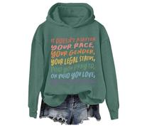 Sudadera con capucha divertida con texto en inglés "It Doesn't Matter You're Safe With Me" LGBTQ Equality Rights You Are Safe With Me, verde, M