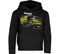 Sudadera con Capucha: Downhill Adrenaline - Pulóver para jóvenes Ciclistas Regalo Niños Niño Niña Bicicleta Bici BTT MTB BMX Mountain-Bike Deporte Sport Outdoor Cumpleaños Navidad Hoodie (128)