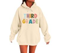 Sudadera con capucha Elegante sudadera con capucha y sudaderas para el regreso a la escuela. Diseño clásico de cuello redondo con patrones únicos. Perfecto para primavera y otoño., beige, S