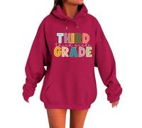 Sudadera con capucha Elegante sudadera con capucha y sudaderas para el regreso a la escuela. Diseño clásico de cuello redondo con patrones únicos. Perfecto para primavera y otoño., rojo, XL