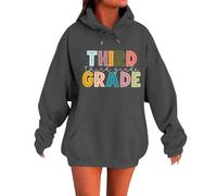 Sudadera con capucha Elegante sudadera con capucha y sudaderas para el regreso a la escuela. Diseño clásico de cuello redondo con patrones únicos. Perfecto para primavera y otoño., gris, L