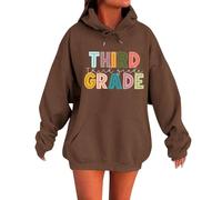 Sudadera con capucha Elegante sudadera con capucha y sudaderas para el regreso a la escuela. Diseño clásico de cuello redondo con patrones únicos. Perfecto para primavera y otoño., café, XXL