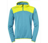 Kempa Emotion 2.0 Quarter Zip Hoody Sudadera, Hombre, Dove Blue/Lime Yellow, M