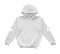 Sudadera con capucha estampada de Halloween para niñas, ajuste holgado, manga larga, casual, para otoño e invierno, acogedora parte superior de forro polar (blanco, 5-6 años)