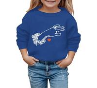 Sudadera con capucha estampada para el día de San Valentín 2026, otoño e invierno, moda de San Valentín, azul, 18-24 meses