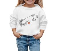 Sudadera con capucha estampada para el día de San Valentín 2026, otoño e invierno, moda de San Valentín, blanco, 6-7 años