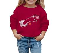 Sudadera con capucha estampada para el día de San Valentín 2026, otoño e invierno, moda de San Valentín, rosso, 4-5 años