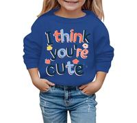 Sudadera con capucha estampada para el día de San Valentín 2026, otoño e invierno, para niños, azul, 6-7 años