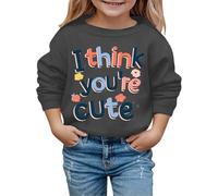 Sudadera con capucha estampada para el día de San Valentín 2026, otoño e invierno, para niños, gris oscuro, 12-18 meses