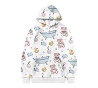 Sudadera con Capucha Estampado Animales para Ni?os Informal Cálida Forro Polar Bebés Oto?o Invierno.