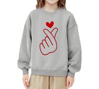 Sudadera con Capucha Estampado Forma Corazón para Oto?o Invierno Versión Holgada Hombros Descubiertos