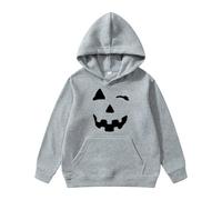 Sudadera con Capucha Estampado Halloween niños Tejido Confortable Ropa Abrigada otoño Infantil Manga Larga Casual (2-Grey, 3-4 Years)