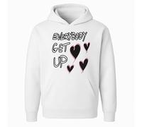 Sudadera con capucha Everybody Get Up Graphic - Sudadera unisex - Ropa de calle con cita positiva divertida, blanco, 12 Years Plus