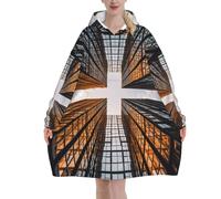 Sudadera con capucha extragrande para adultos con estampado de rascacielos