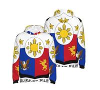 Sudadera con Capucha Filipinas Emblema Nacional para Hombre Hoodie Forro Polar Sudadera Casual Tops Impresión Divertida Hoodies Cordón Sudaderas Pullover con Bolsillos Size XS A 4XL