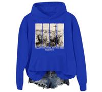 Sudadera con capucha Follow The Word Not The Herd, azul real, 3XL