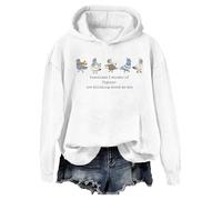 Sudadera con capucha Funny Pigeons Sometimes I Wonder If Pigeons Are Thinking About Me Too, blanco, 3XL