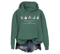 Sudadera con capucha Funny Pigeons Sometimes I Wonder If Pigeons Are Thinking About Me Too, verde, S