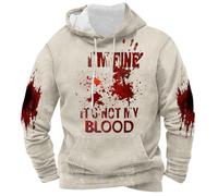 Sudadera con capucha genérica Bloody Halloween Cosplay Merch de manga larga Streetwear hombres sudadera 3D ropa capucha de ocio impresa horror Halloween para hombre, Dark Morado, S