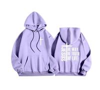 Sudadera con capucha genérica para hombre con capucha con estampado de letras estilo cristo Slim Fit Casual Sudadera con capucha para hombre invierno diario deporte todas las estaciones, morado, XXXL