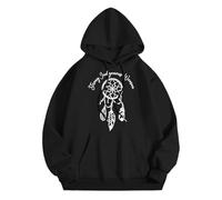 Sudadera con capucha genérica para hombre con estampado de campanilla eólica Oversize sudadera casual con capucha estilo gótico Y2K chaqueta media temporada deportiva y ligera para primavera y otoño