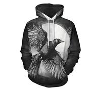 Sudadera con capucha genérica para hombre de impresión mitología nórdica gótica Steampunk traje medieval estilo vikingos impreso cráneo Y2K chaqueta media temporada deportiva y ligera suéter de manga