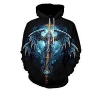 Sudadera con capucha genérica para hombre de impresión mitología nórdica gótica Steampunk traje medieval estilo vikingos impreso cráneo Y2K chaqueta media temporada deportiva y ligera suéter de manga